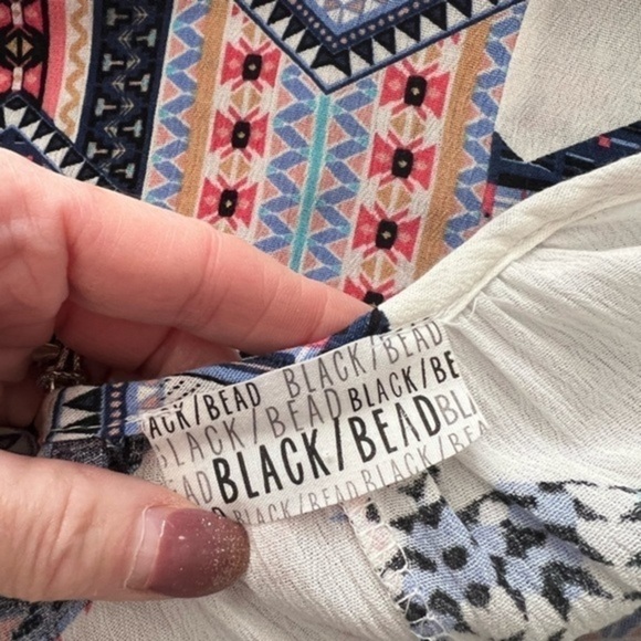 Black Bead Summer, Southwestern Print Maxi Dress with Low Back - Picture 11 of 11